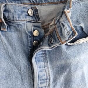 Levi's 501 Light Blue Denim Jeans With Button Fly